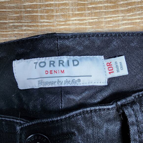 Torrid Lace-Up Black Wash Skinny Jeggings | Women's 10R - Picture 9 of 14